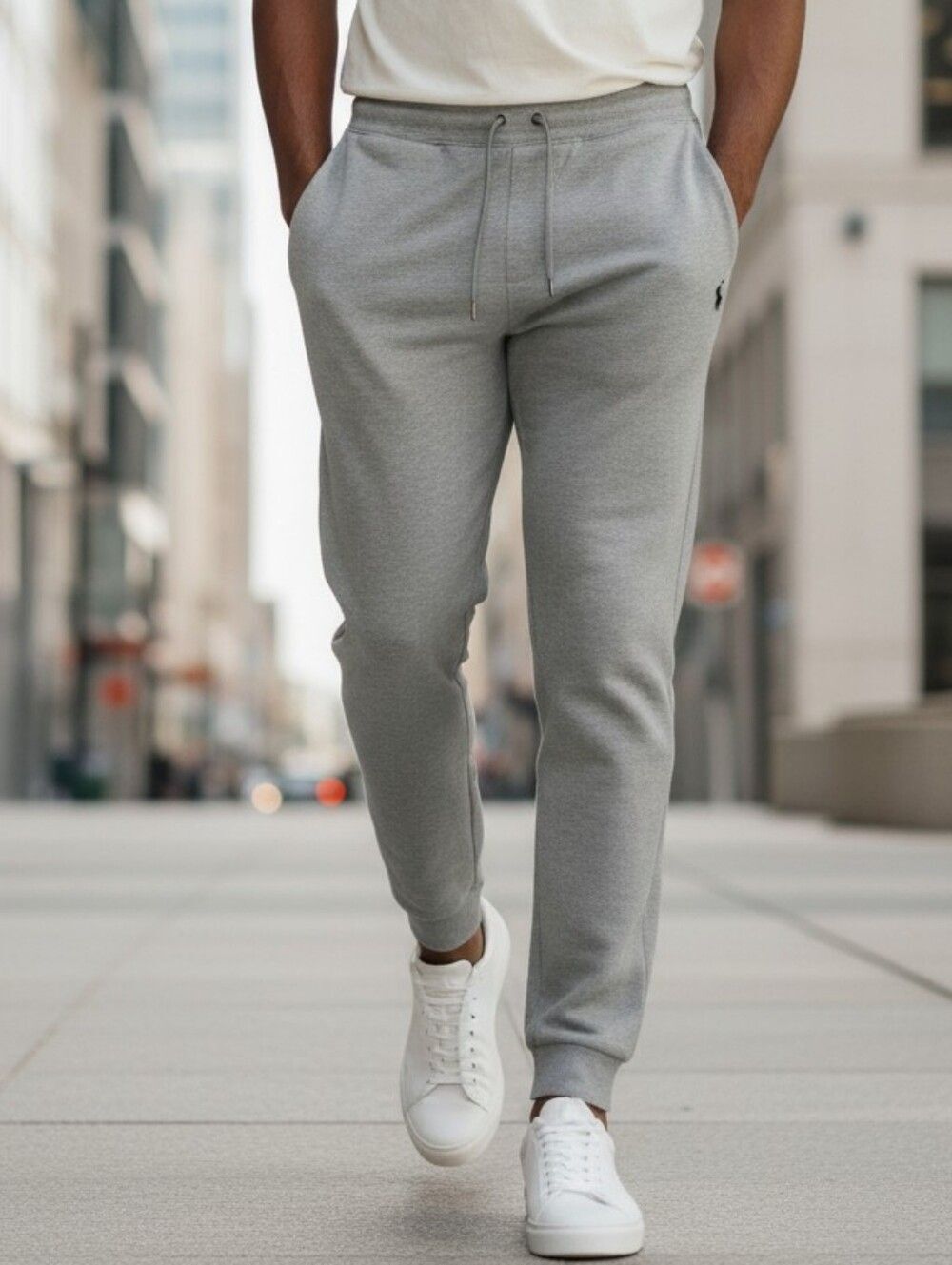Polo Ralph Lauren Men's Gray Jogger Sweatpants Embroidered Pony Logo Medium